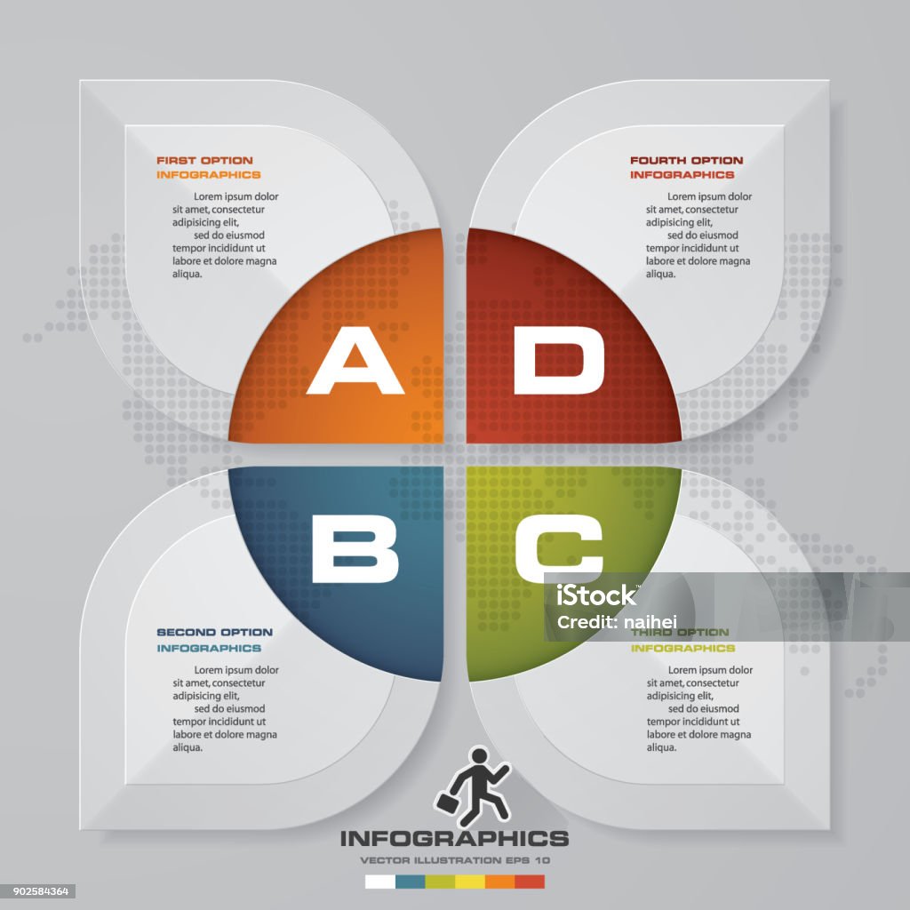 4 Steps Process Simpleeditable Abstract Design Element Vector Stock ...