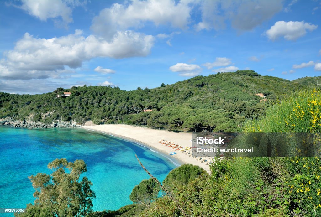 Fetovaia,Beach of Marina di Campo,Island of Elba,Italy Beach of Marina di Campo called Fetovaia on Island of Elba,Tuscany,mediterranean Sea,Italy Island Of Elba Stock Photo