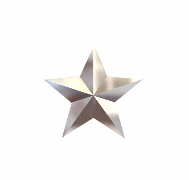 silver star - star shape service perfection gold stock-fotos und bilder