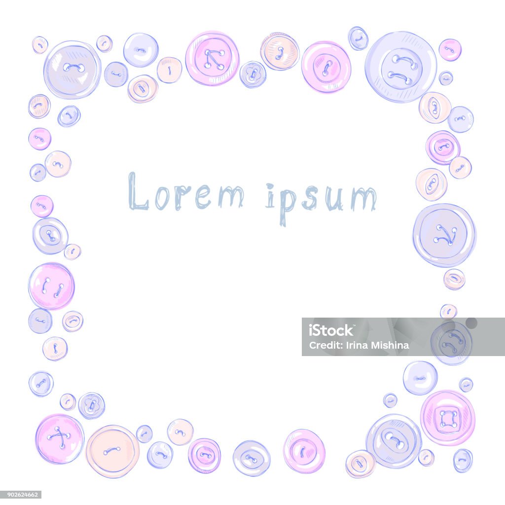 Button Frame Background Colorful Vector Frame Made From Buttons Stock Illustration - Download ...