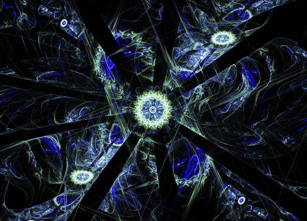 istock Abstract illustration of a fractal pattern on black background 902637486