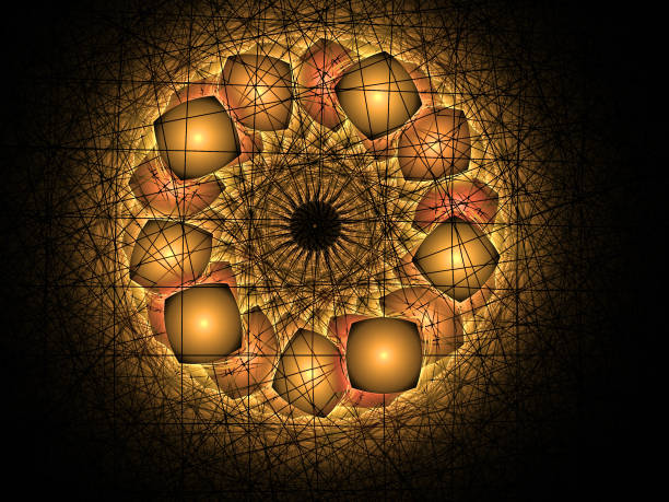 istock Abstract illustration of a fractal pattern on black background 902639750
