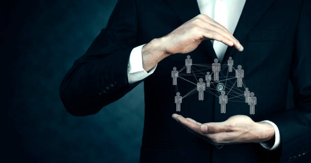 istock Asian businessman putting people social network 902640166