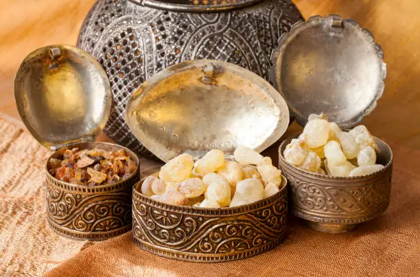 Frankincense is an aromatic resin, used for religious rites, incense and perfumes. High quality frankincense resin from Dhofar, Oman, Myrrh from Ethiopia and Greek Ortodox incense