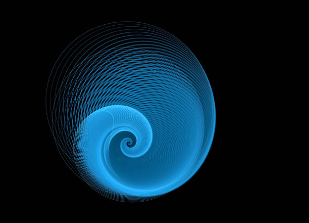 istock Abstract illustration of a fractal spiral pattern on black background 902643734