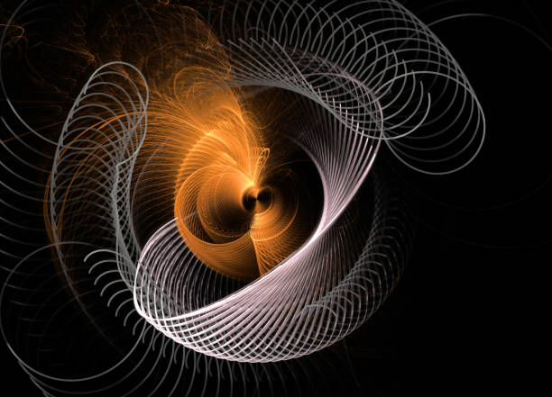 istock Abstract illustration of a fractal spiral pattern on black background 902643926