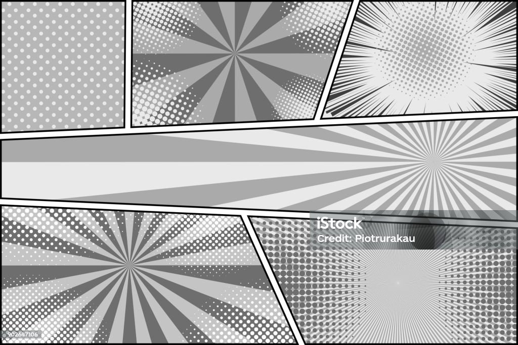 Empty Comic Horizontal Comic Book Page Gray Horizontal Background Stock Illustration ...