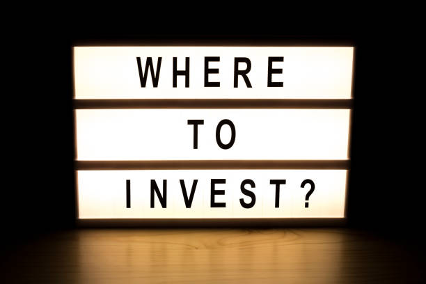 istock Where to invest light box sign board 902647356