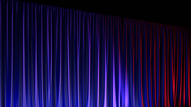 istock Dark empty stage with rich blue velvet curtains. 3d render 902648374