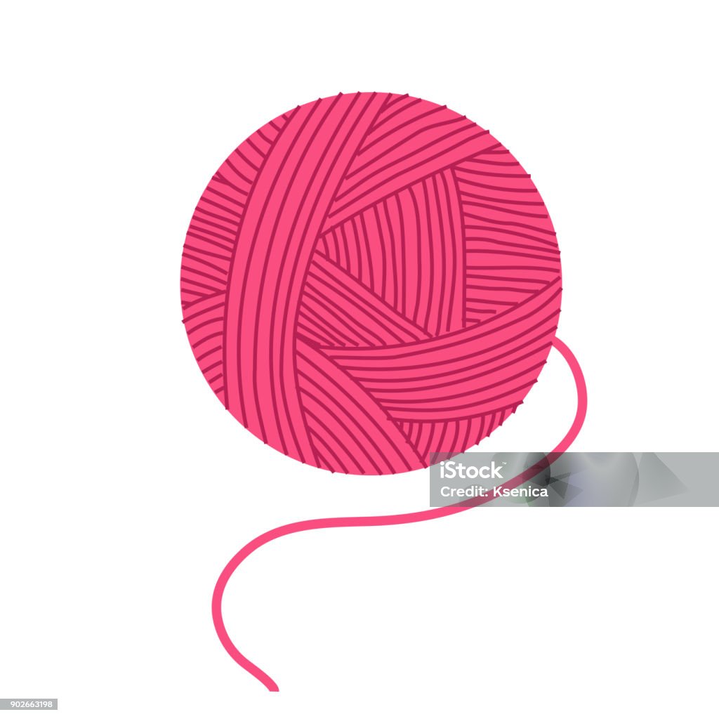 Una matatina di filato rosa. - arte vettoriale royalty-free di Gomitolo di lana