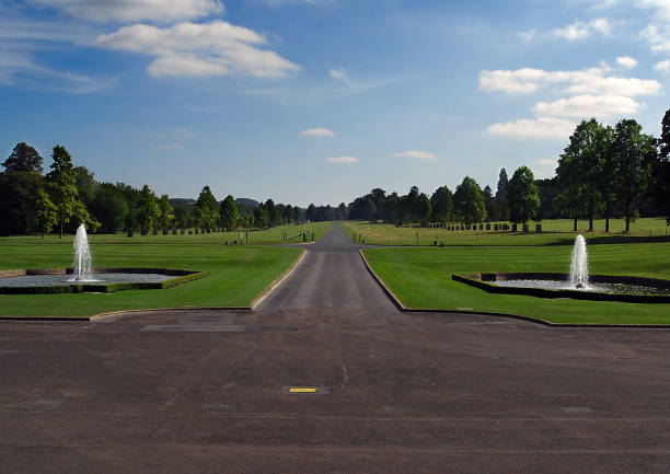 Longleat, England - September 08 2007:   Driveway through the Gardens of Longleat