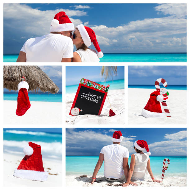 istock Christmas on caribbean beach collage 902666048