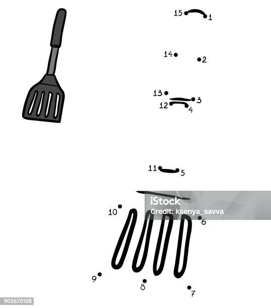Numbers Game Spatula Stock Illustration - Download Image Now - Barbecue - Meal, Black Color, Book