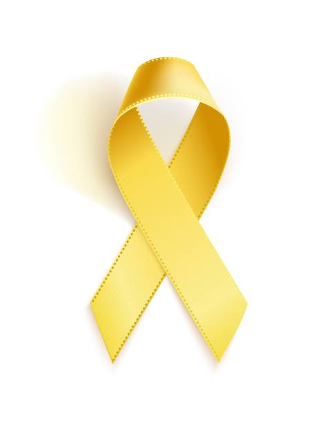 ilustraciones, imágenes clip art, dibujos animados e iconos de stock de concientización sobre el cáncer infantil de la cinta. - septiembre