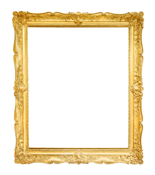 istock Gold decorative picture frame isolated on white 902676444