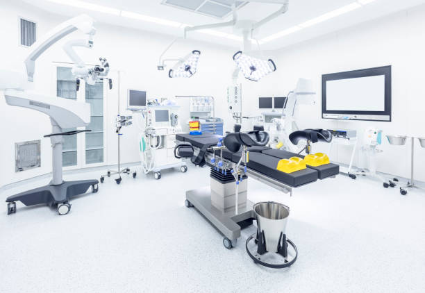 istock Modern hospital operating room with monitors and equipment 902677412