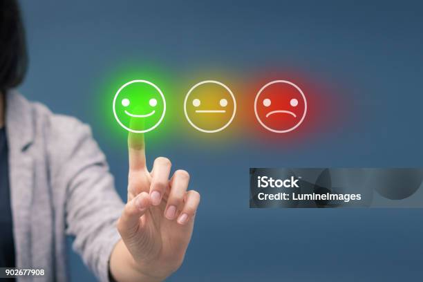 Evaluating Customer Service Satisfaction Stock Photo - Download Image Now - Questionnaire, Efficiency, Rating