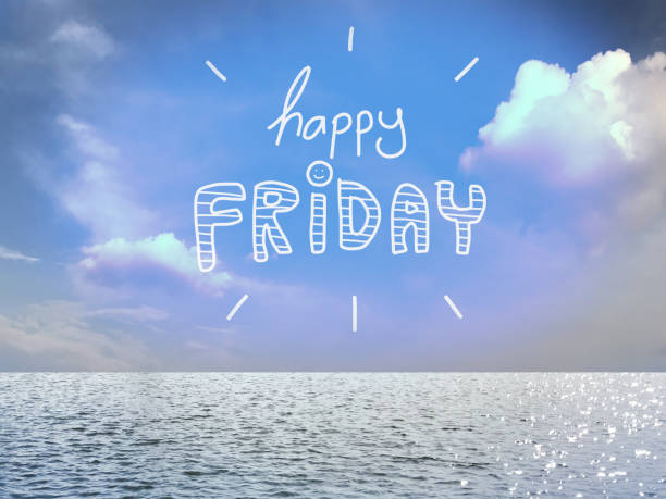Have a nice weekend on blue cloudy sky and sea