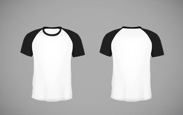 istock Men's slim-fitting short sleeve baseball shirt. Black Mock-up design template for branding. 902712306