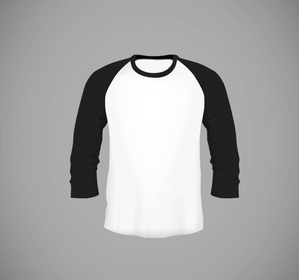 istock Men's slim-fitting long sleeve baseball shirt. Black Mock-up design template for branding. 902712368