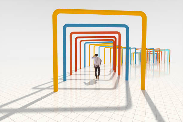 istock Businessman walking into the future 902719602