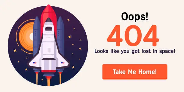 Vector illustration of Space-404-2