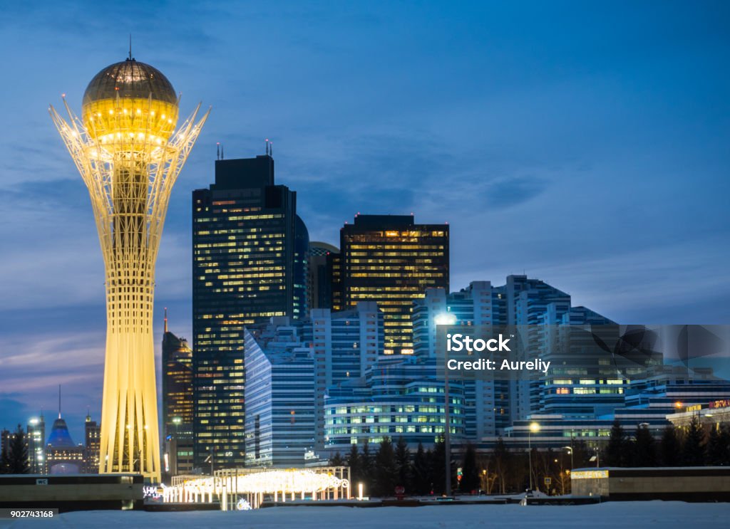 Astana city, Kazakhstan Astana City Night View in winter time Kazakhstan Stock Photo