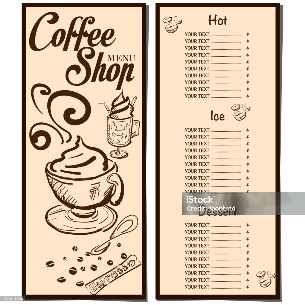 Menu Quán Cà Phê Quán Cà Phê Mẫu Nhà Hàng Thiết Kế Đồ Họa Vẽ Tay ...