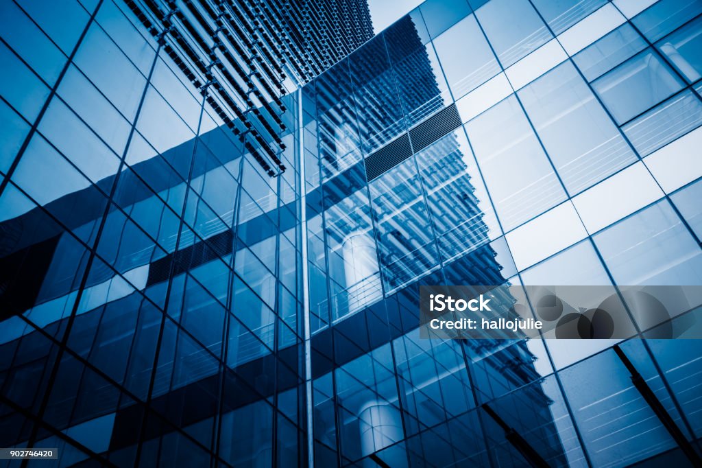 Modern office building Glass - Material, Metal, Wall - Building Feature, Building Exterior, Built Structure Building Exterior Stock Photo
