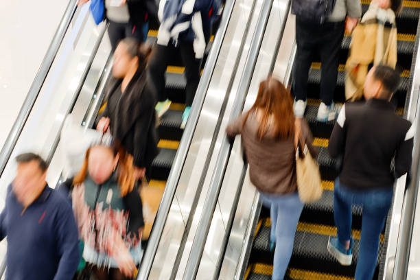 istock Motion escalators at the modern shopping mall 902753712