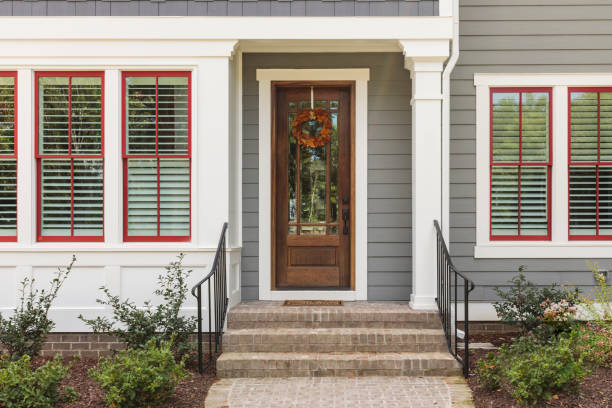 istock front door, front view of house 902753858