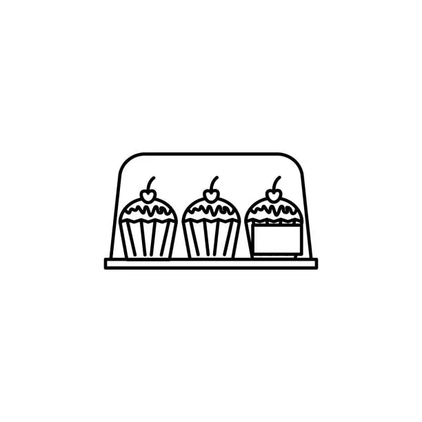 Vector illustration of cake in a glass on sale icon. Hypermarket and goods for sale elements. Premium quality graphic design icon. Simple love icon for websites, web design, mobile app, info graphics