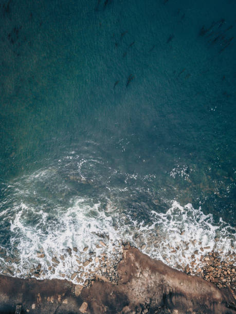 Aerial View of Ocean Coastline