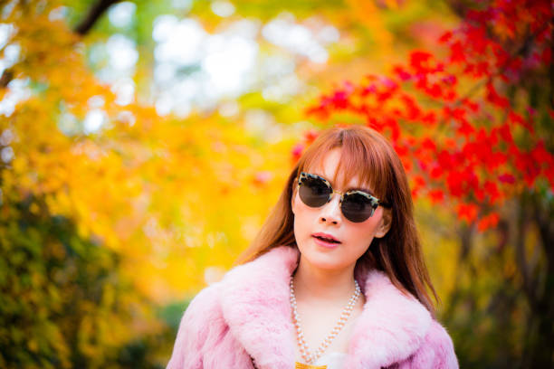 Asian woman in autumn