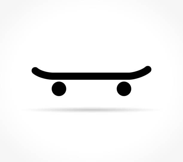 skate icon on white background Illustration of skate icon on white background skateboard stock illustrations