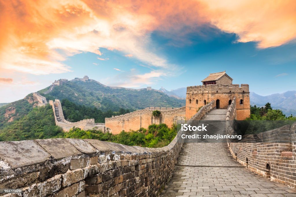 Great Wall of China at the jinshanling section,sunset landscape Great Wall of China at the jinshanling section,sunset natural landscape Great Wall Of China Stock Photo