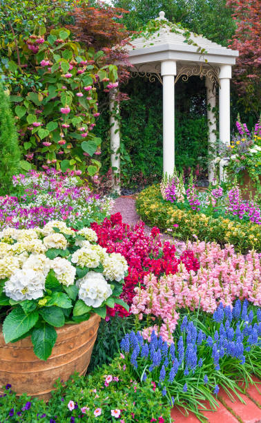 istock pavilion in flower garden 902777206