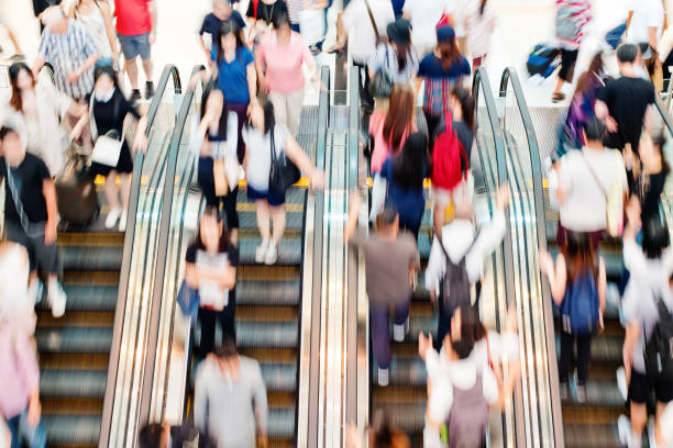 istock Motion escalators at the modern shopping mall 902780118