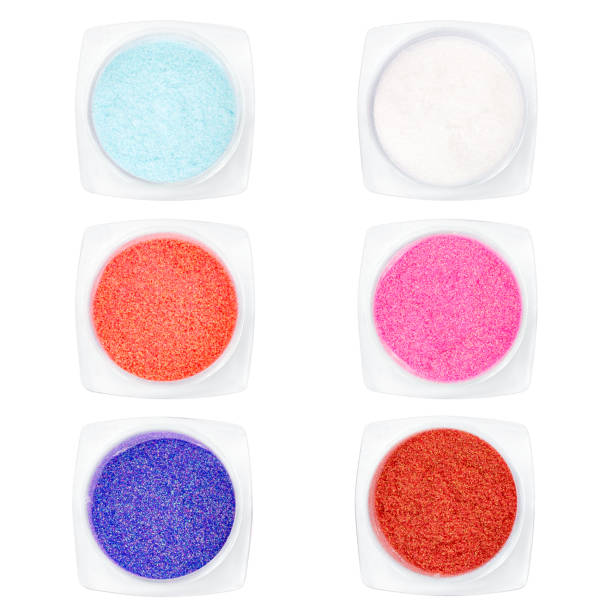 istock Set multi-colored Sequins for design of nails in box. Glitter in jars. Foil for nail service. Sparkling beauty shimmer, glitter. 902786964