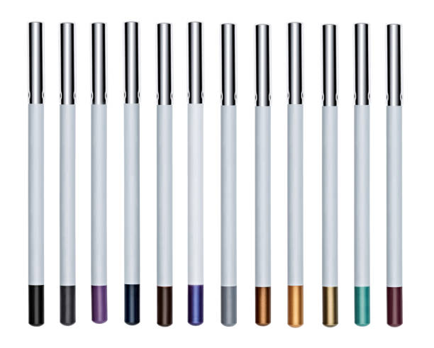istock Set of multi-colored cosmetic pencil for make-up isolated white background 902789714