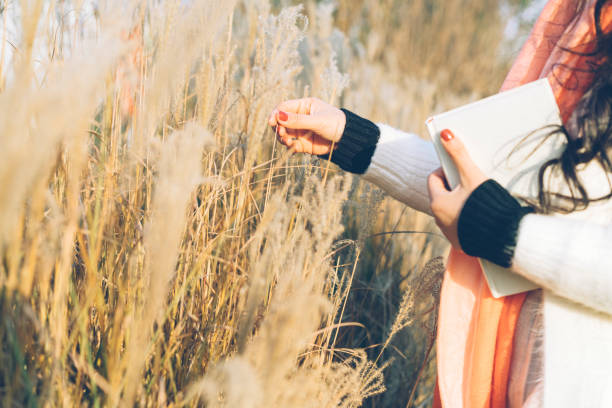 istock happy woman touching reed plant 902790118