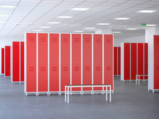 istock Modern interior of a locker changing room 902794020