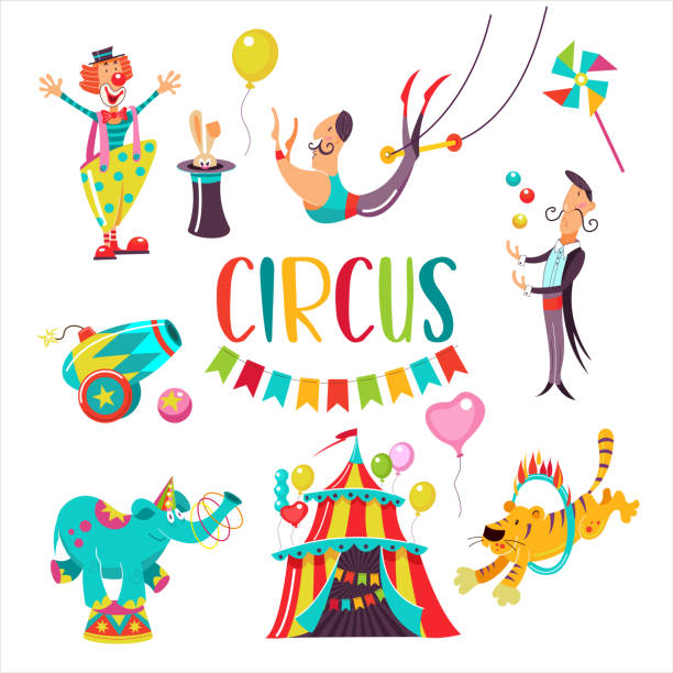 illustrations, cliparts, dessins animés et ic�ônes de clipart cirque - acrobatic activity