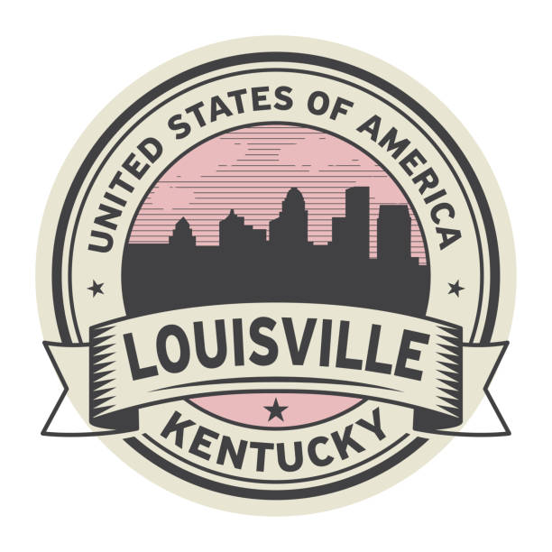 Stamp or label with name of Louisville, Kentucky Stamp or label with name of Louisville, Kentucky, USA, vector illustration louisville city icons stock illustrations