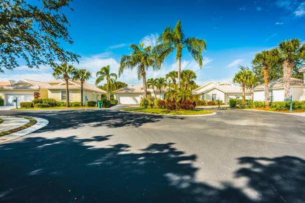 istock Gated community houses with palms, South Florida 902803734