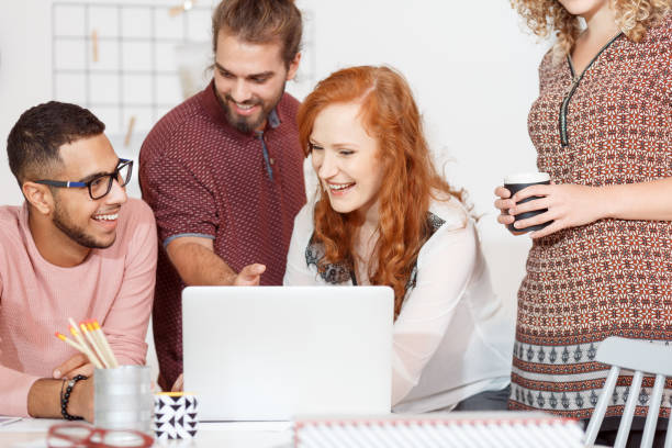 istock Businesswoman have fun while brainstorming 902813356