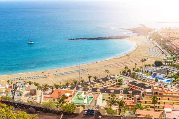 los cristianos in tenerife - tenerife imagens e fotografias de stock