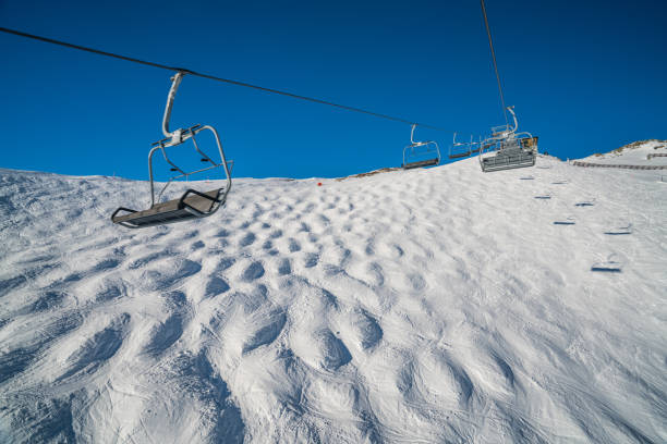 istock Amateur Winter Sports - empty mogul slope 902824244