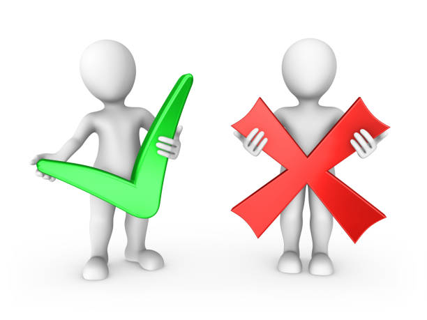 istock 3d small people with positive and negative simbols 902832132