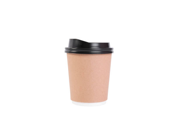 istock brown coffee paper cup isolated on white background. mock up for branding. 902842830